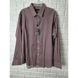 QUIETI Mens shirt Size XXL Floral Button up Brown Stretch Cotton NWT $135